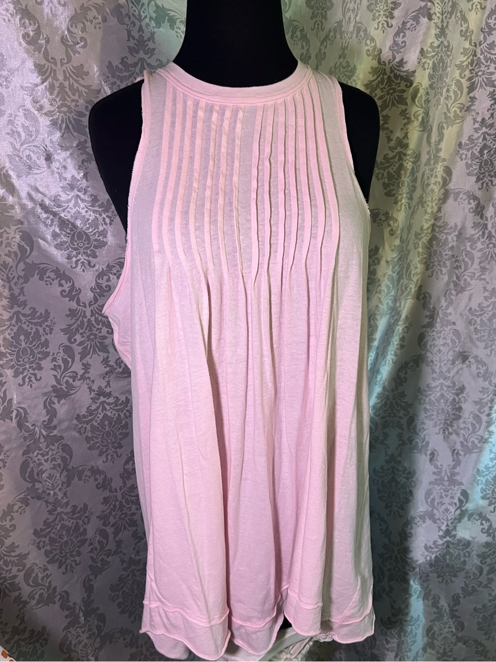 Free People Sleeveless Pleated Tank Top - Pale Pink